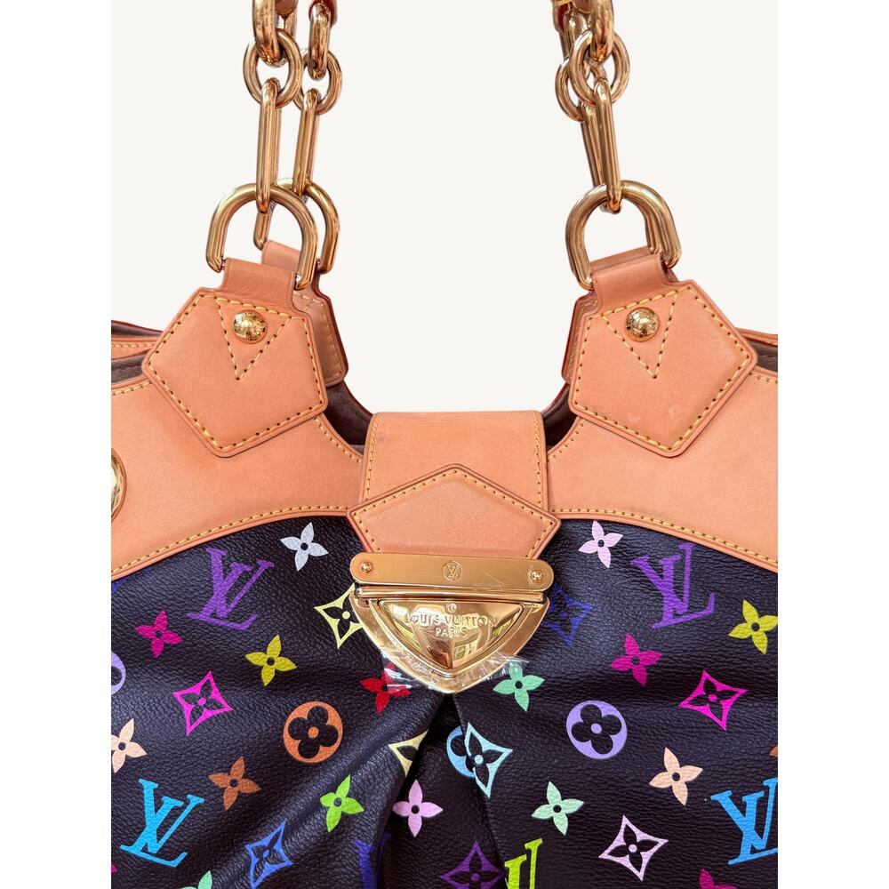 Louis Vuitton x Takashi Murakami Multicolore Ursula GM Noir Bag 2008 Rare - Picture 5 of 16